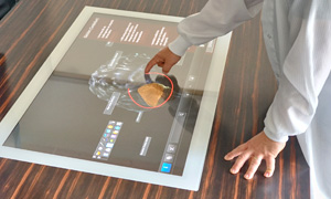 touch display built into a table